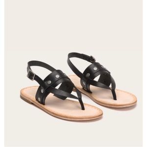 Frye Avery Stud Thong Sandal in Black sz 9.5